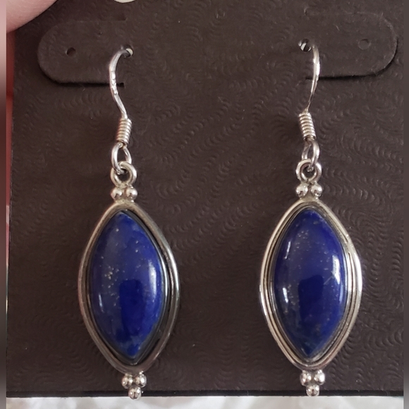 Lapis Lazuli sterling silver earrings - Picture 3 of 6